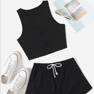 Crop top and matching short set